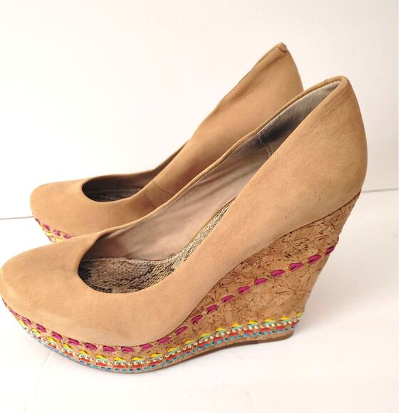 Gianni Bini Espadrilles Platform Shoes Colorful Weave Sz 10 - Picture 4 of 7